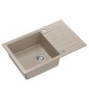 Quadron PETER 111 GraniteQ zlewozmywak granitowy pearl beige (beżowy) 1-komorowy z/o (78x50x20) z syfonem i zaślepką HCQP7850BEZP